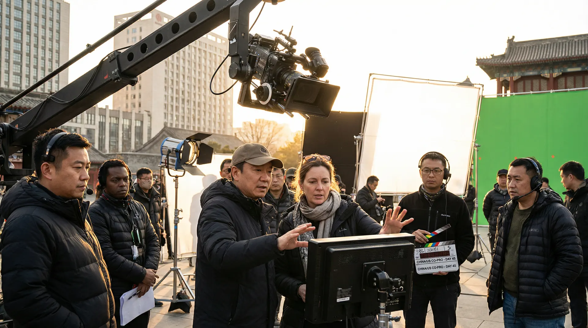 黄色仓库与国际影视团队合作拍摄现场